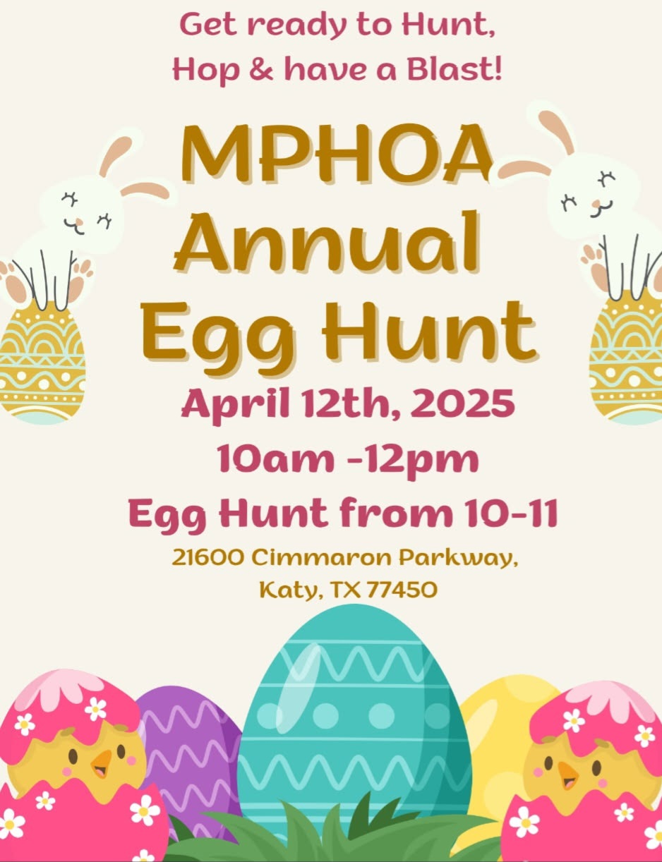 Reminder MPHOA Annual Easter Egg Hunt