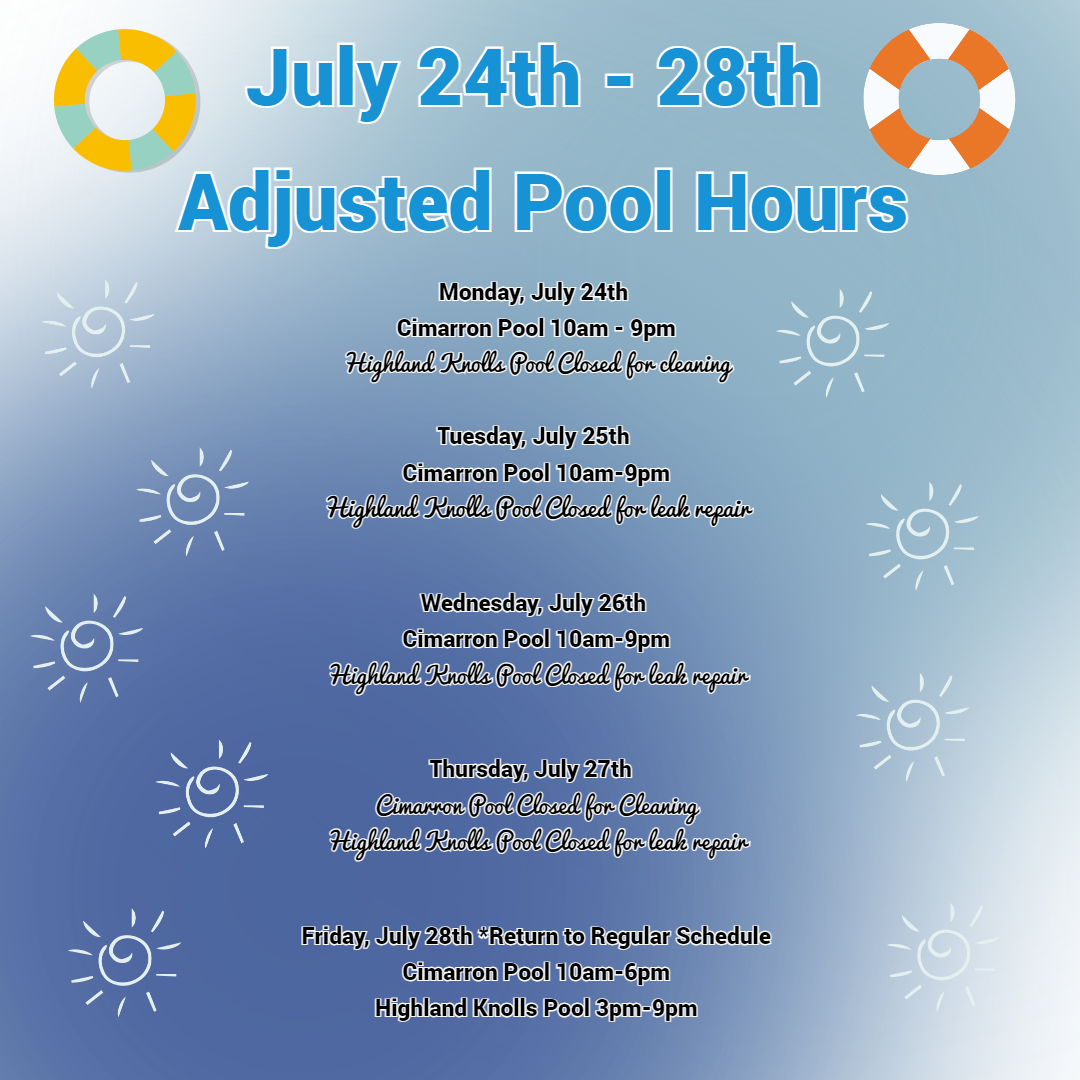 July Leak Repair Pool Hours