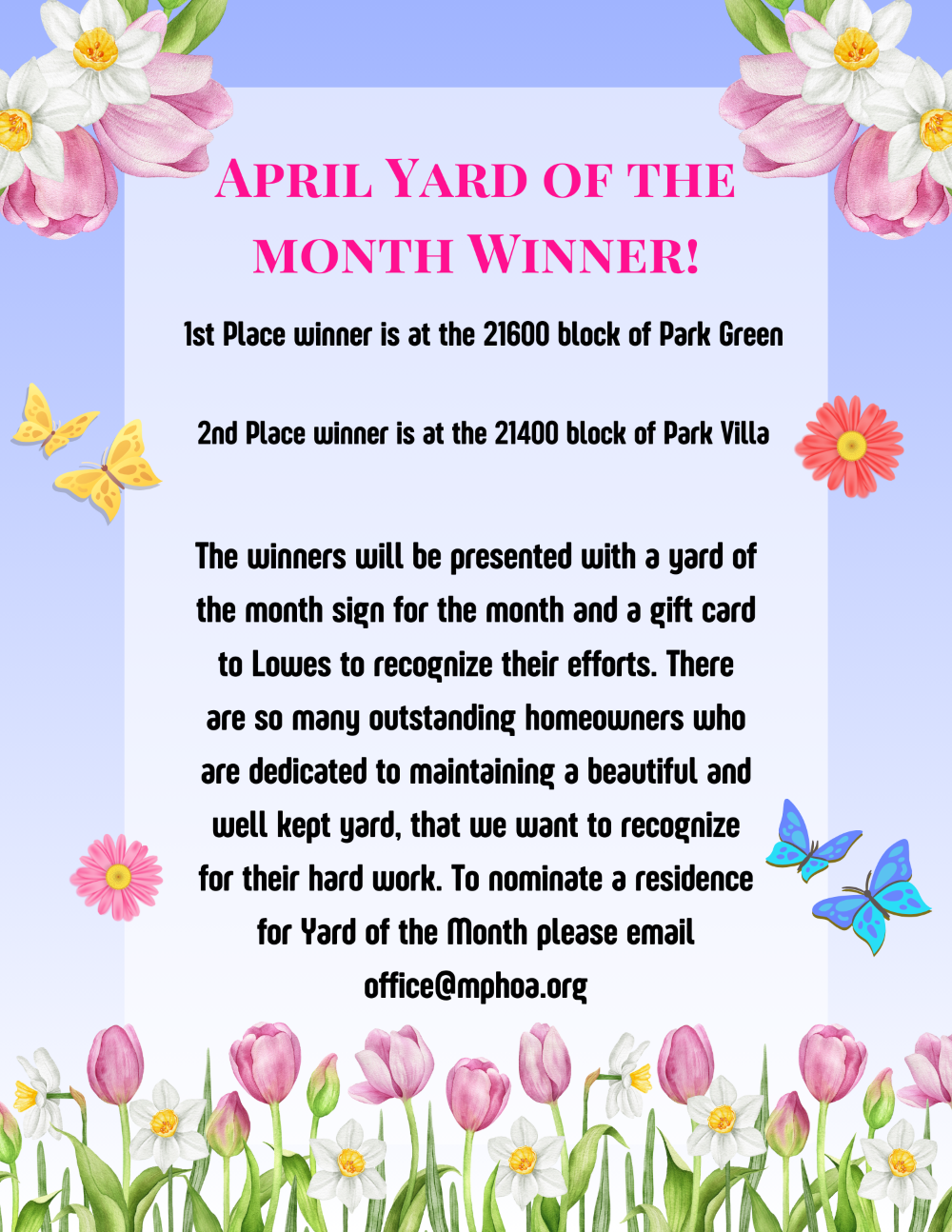 April Yard of the month 